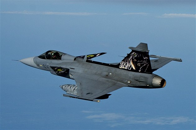 Letoun Gripen eských vzduných sil. Ilustraní foto. 
