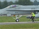 Letoun F/A-18 Hornet finskho letectva na Dnech NATO v Ostrav