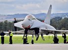 Dny NATO v Ostrav. Letoun Eurofighter Typhoon brtiskho Krlovskho letectva