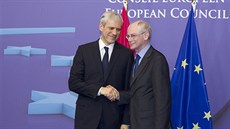Bývalý srbský prezident Boris Tadi s pedsedou Evropské rady Hermanem Van