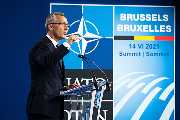 Jens Stoltenberg na summitu NATO 2021 v Bruselu