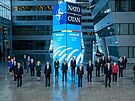 Spolená fotografie hlav stát a premiér na summitu NATO 2021 v Bruselu. Zcela...