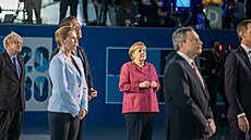 Německá kancléřka Angela Merkel na summitu NATO 2021 v Bruselu