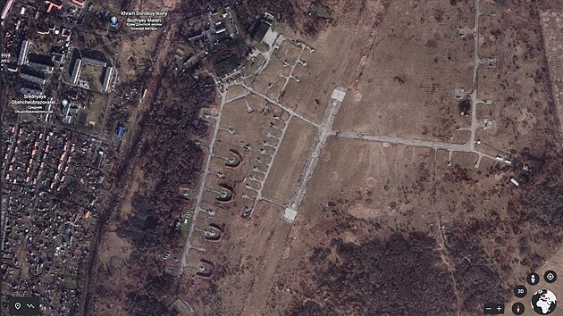 Snímek ruské letecké základny v kaliningradské oblasti