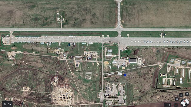 Snímek ruské letecké základny Milerovo v rostovské oblasti