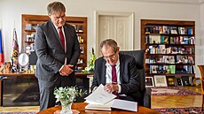 Prezident Miloš Zeman podepsal 31. srpna 2022 přístupové protokoly Finska a...
