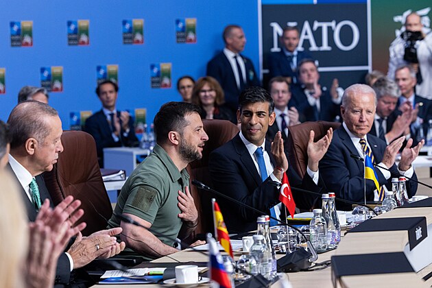 Ukrajinský prezident Vodolymyr Zelenskyj na summitu NATO ve Vilniusu