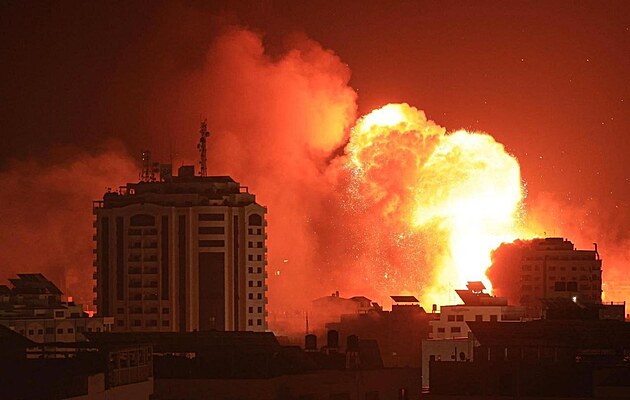 Izraelský letecký úder v pásmu Gazy. (10. íjna 2023)