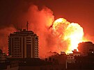 Izraelsk leteck der v psmu Gazy. (10. jna 2023)