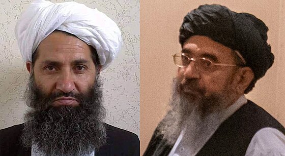 Nejvy��í v�dce Talibanu Hajbatulláh Achúndzáda a hlavní soudce �Islámského...