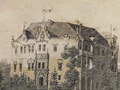 Vrchotovy Janovice - zámek, litografie z 1856