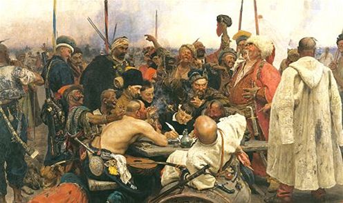 Ilja Jefimovič Repin - Záporožští kozáci píší dopis tureckému sultánovi