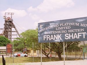 Vzpomínka na fárání v platinovém dole Frank u Rustenburgu