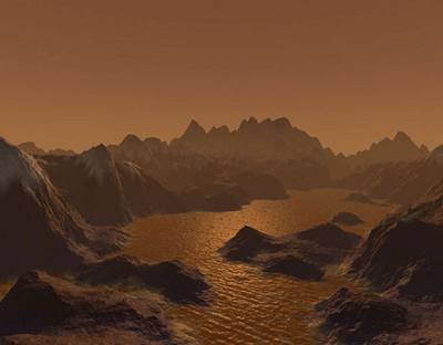 Jezera kapalnch uhlovodk na Titanu - pedstava male