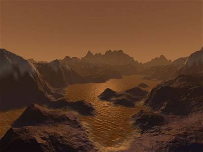 Jezera kapalnch uhlovodk na Titanu - pedstava male