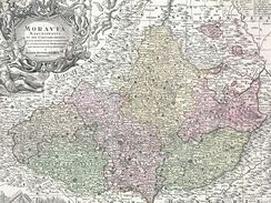 3. O tom, že Moravské markrabství je staletí stále stejné ukazuje Sutterova mapa Moravy 