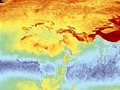 Rozložení vodní páry kolem Země v roce 2006. Kredit: ESA