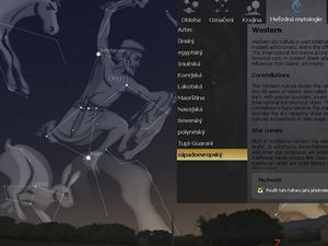 Souhv�zd� v programu Stellarium