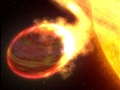 Hvzda pojídá materiál z exoplanety WASP-12b