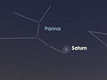 Poloha Saturnu mezi hvzdami 12. ervna 2010. Zdroj: Stellarium