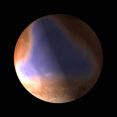 Pedpokldan poloha prvotnho ocenu planety Mars