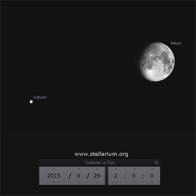 Konjunkce Msce se Saturnem 29. 6. 2015