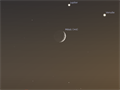 Msíc, Venue, Jupiter a Regulus na veerní obloze v ervnu 2015