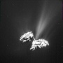 Materiál unikající z jádra komety 67/P