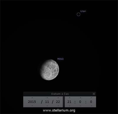 Msc v blzkosti Uranu 22. 11. 2015