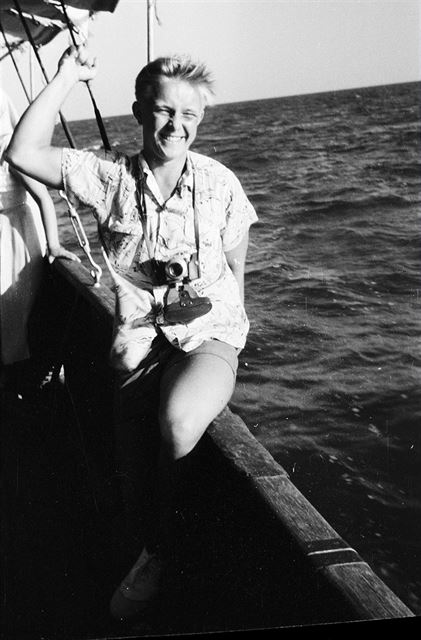 Autor na výletní lodi, 1956