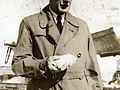 Karel Jüttner na Janičově vrchu přednáší studentům UK,.1957