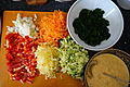 Zeleninu nakrájet, nastrouhat, připravit si těstíčko