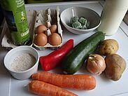 Zeleninová placka, ingredience