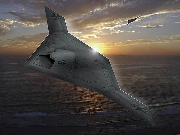 X-47B UCAS nad pob�e�ím