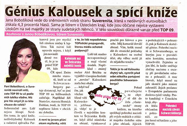 Génius Kalousek a spící kníe