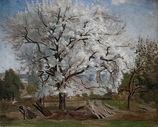 Apple Tree in Blossom, Carl Frederik Hill, 1877