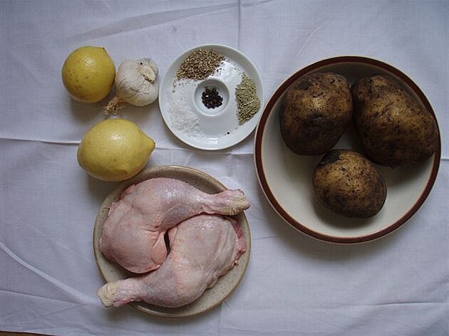 Řecké kuře s citronem - základní suroviny