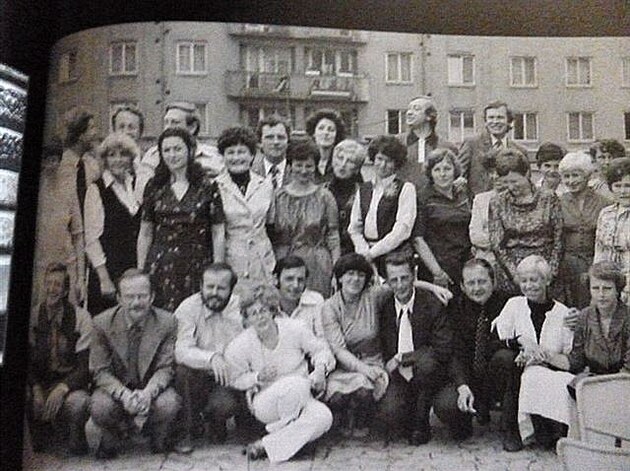 Studenti a studentky Stavební prmyslové koly v Lipníku nad Bevou r. 1966, po...