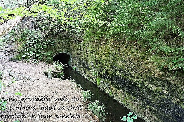 Tunel pivádjící vodu do Antonínova údolí