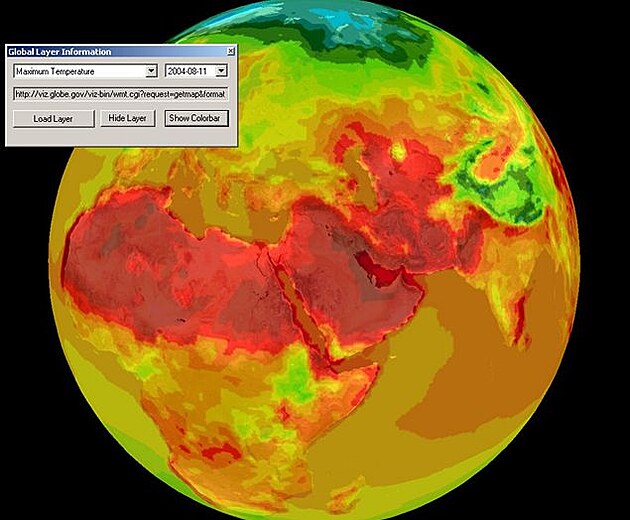 1. Teplota planety jeden den roku 2004