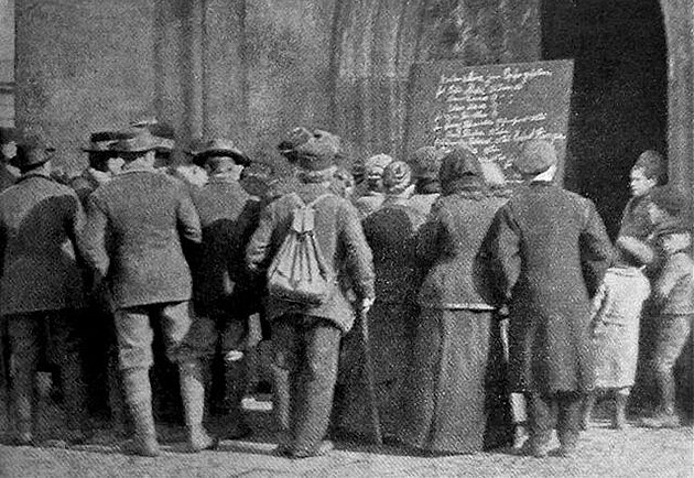 hladové obyvatelstvo Deutschbohmen 1918