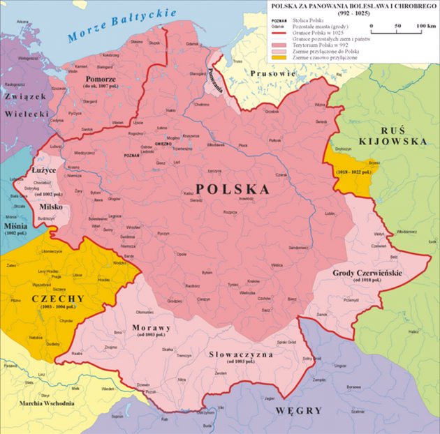 2 Polský stát za Boleslava Chrabrého, kol. roku 1000