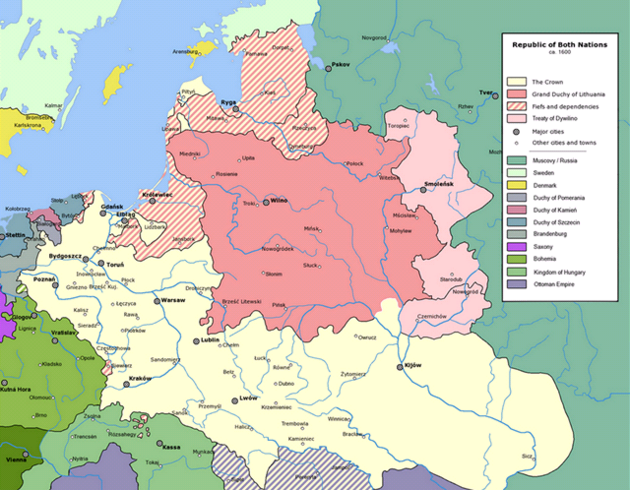3 Polsko-litevská unie, rok 1600 
