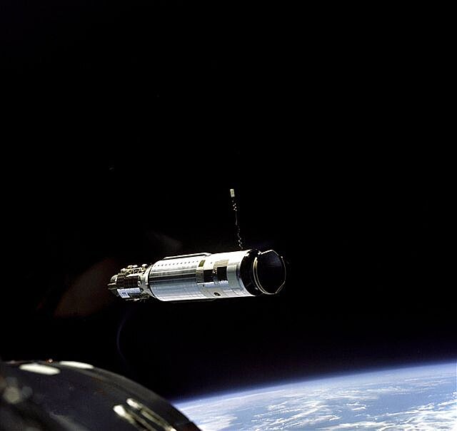 Cílové tleso Agena bhem píletu Gemini 8