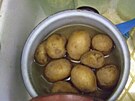 Recept na Granátnický pochod. Uva�it brambory ve slupce.