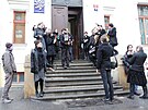 Protest student� proti odvolání Kní�áka 2.2.2015