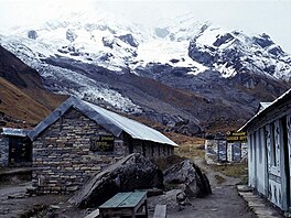 Konen na mst - zkladn tbor Annapurny