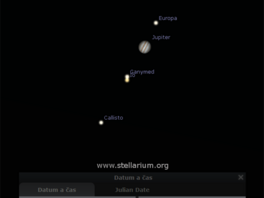 Jupiter a jeho satelity v dob konjunkce s Marsem 18. 10. 2015