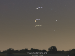 Saturn, Mars a Antares 24. 8. ve 2:30 SEL