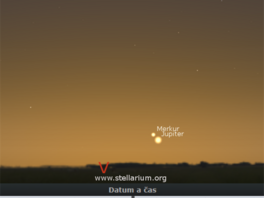 Merkur a Jupiter na veern obloze 11. 10. 2016
